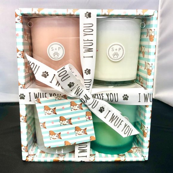 Sand + Paws 4 Candle Gift Set Corgi Love - Picture 3 of 6